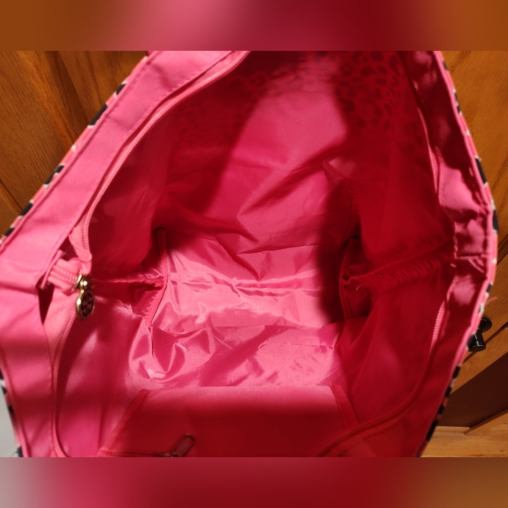 Simply Southern Pink Leopard Print Tote Bag With Gold Accents - Picture 7 of 9